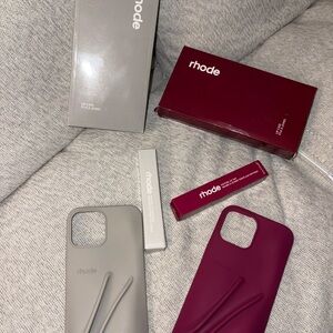 RHODE Burgundy and Gray Phone Cases